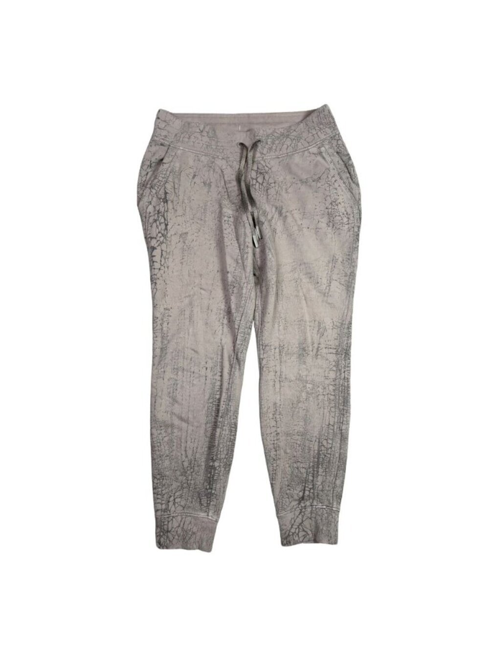 Lululemon Warm Down Jogger Women 10 Rover Black Crackle Gray Sweatpants Gym